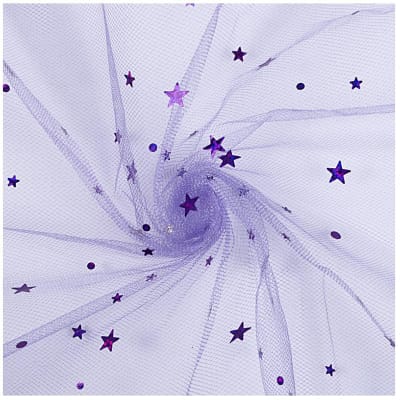 Tull estrellas morado 1 metro x 1,30 de ancho