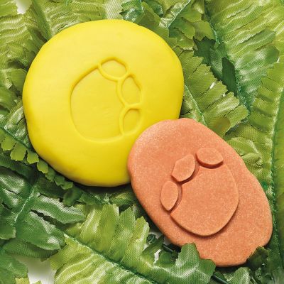 8 Piedras sensoriales huellas de dinosaurios doble faz