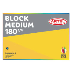 Artel Block Medium 180 1/4, 20 hojas