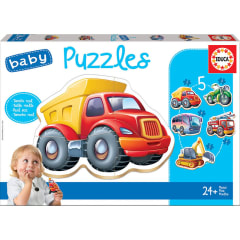 Baby puzles vehículos I, 5 puzles de 3 a 5 piezas