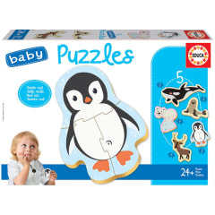 Baby puzles animales polares, 5 puzles de 3 a 5 piezas