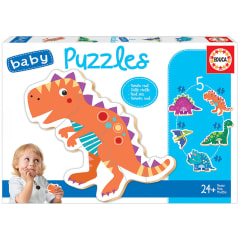Baby puzles dinosaurios, 5 puzles de 3 a 5 piezas