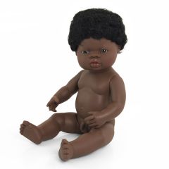 Muñeco africano niño con pelo 38cm