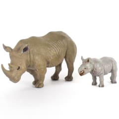 Rinocerontes mamá y bebé