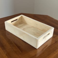 Bandeja de madera rectangular pequeña 2 asas Montessori