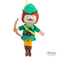 Títere dedo cabeza madera Robin Hood