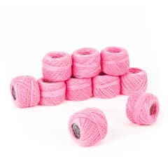Hilo de bordar perle 10grs rosa 10 ovillos