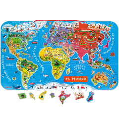 Puzle magnético Atlas Mundial 92pz madera