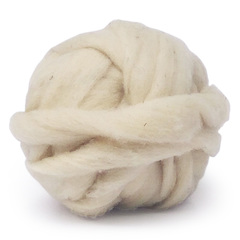 Lana oveja cardada vellón color crudo de 100grs