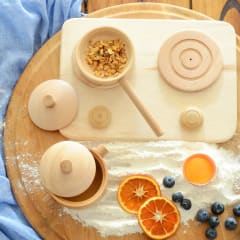 Cocina sobremesa con accesorios I, línea madera nativa