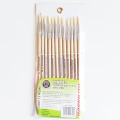 Set de 12 pinceles redondos para óleo n°4