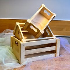 Set 3 cajas de madera Waldorf