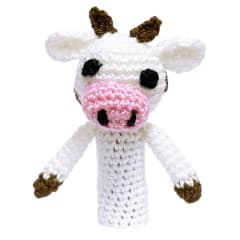 Títere dedo vaquita amigurumi