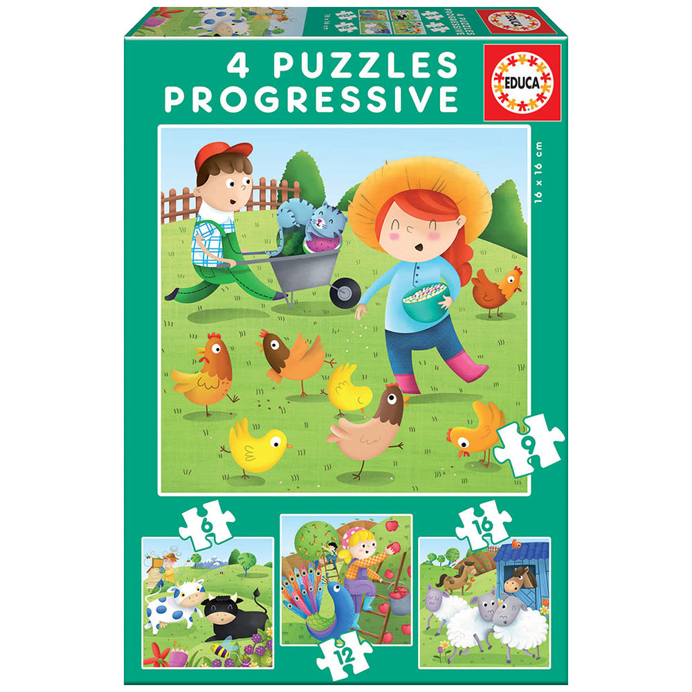 4 Puzles progresivos animales de la granja | Nuevo - Lúdiko - juguetes ...