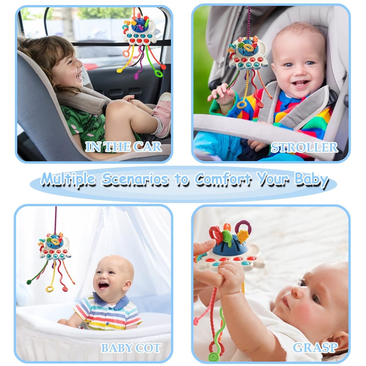 Heart Tablero Sensorial Antiestrés Para Adultos Y Niños - 11 Cuerdas, Silicona Suave, Ideal Para TDAH, Autismo Y Ansiedad
