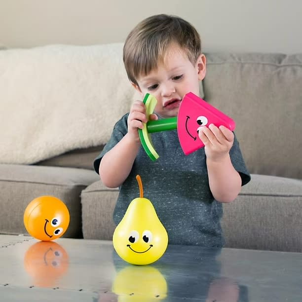 Fruit Friends Set Sensorial Apilable y Sonajero | Nuevo - Lúdiko