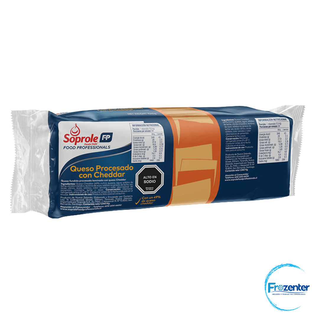 Queso Cheddar laminado 1.04 kg1