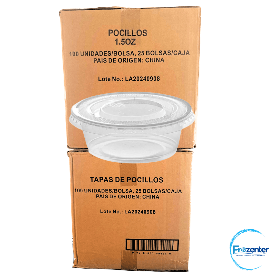 Pocillo + Tapa 1.5 oz 100und Caja x 2.500und1