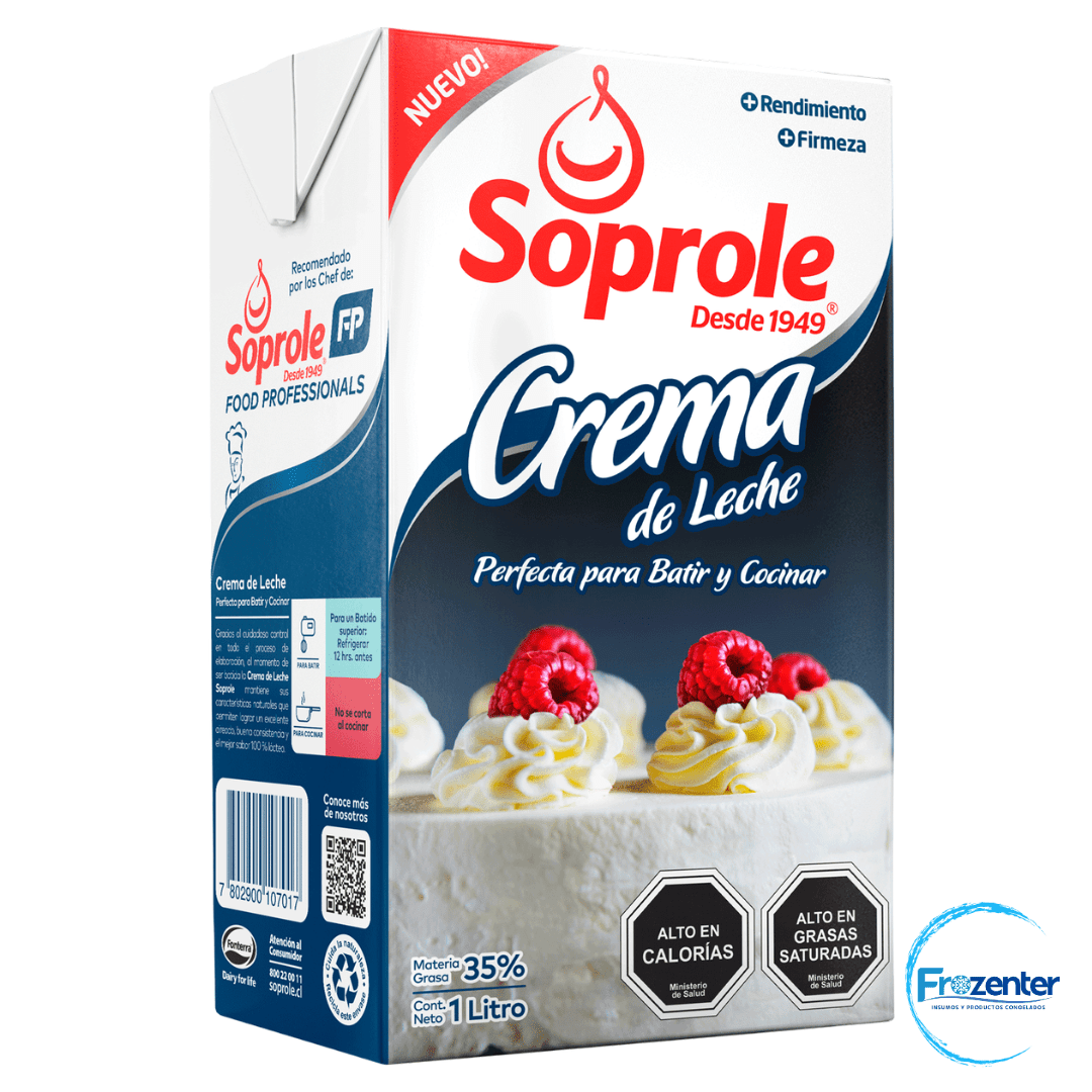 Crema de Leche para Batir 1 lt Soprole1