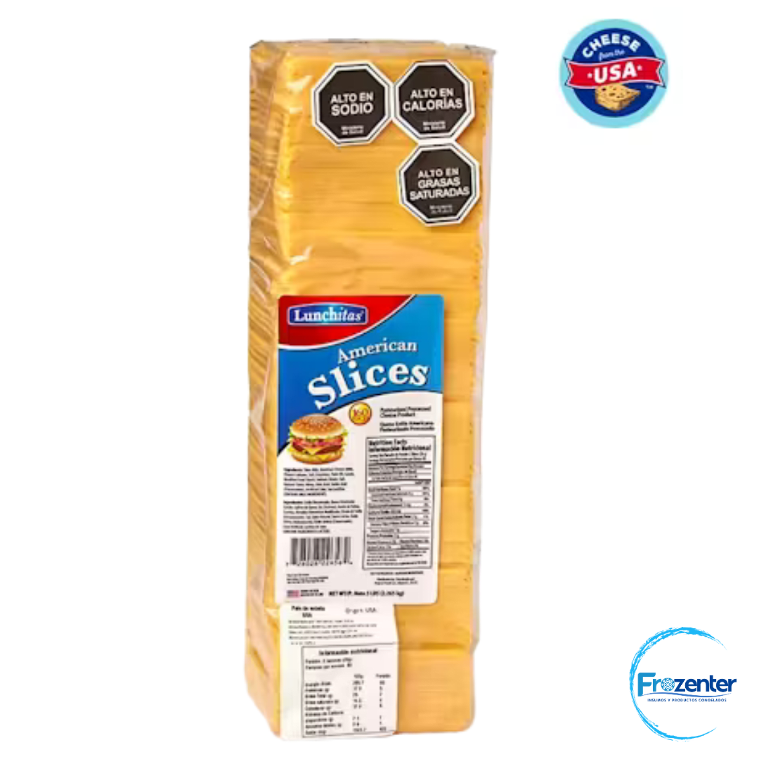 Queso Cheddar Laminado 2.26 kg 160 lam Lunchitas1