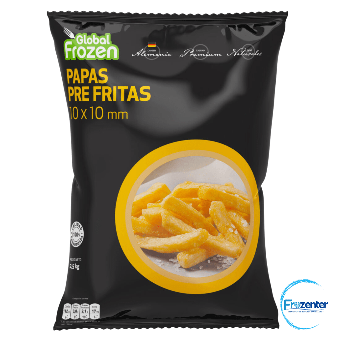 Papas pre-fritas premium 10X10mm 2,5Kg2