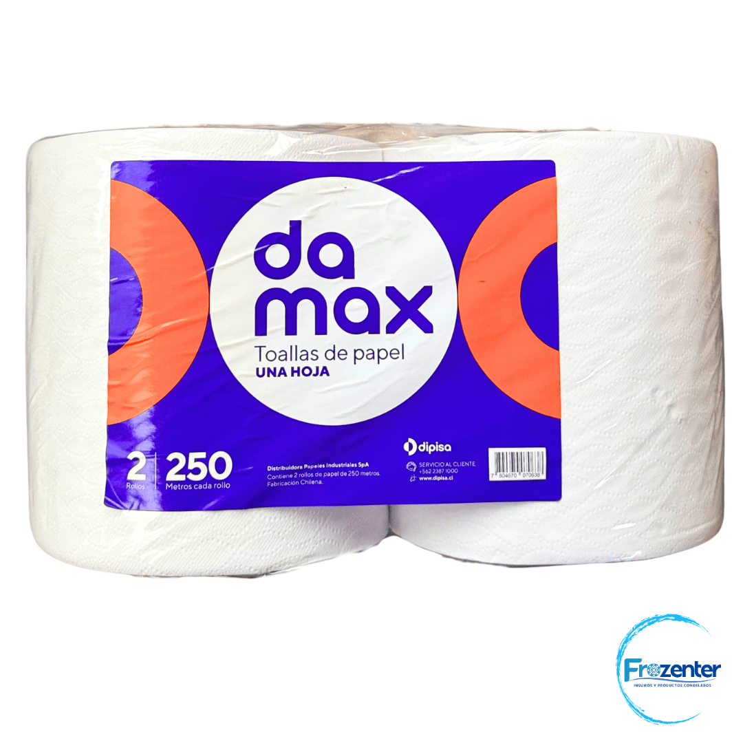 Pack Toalla Damax 250 mts x2 rollos1