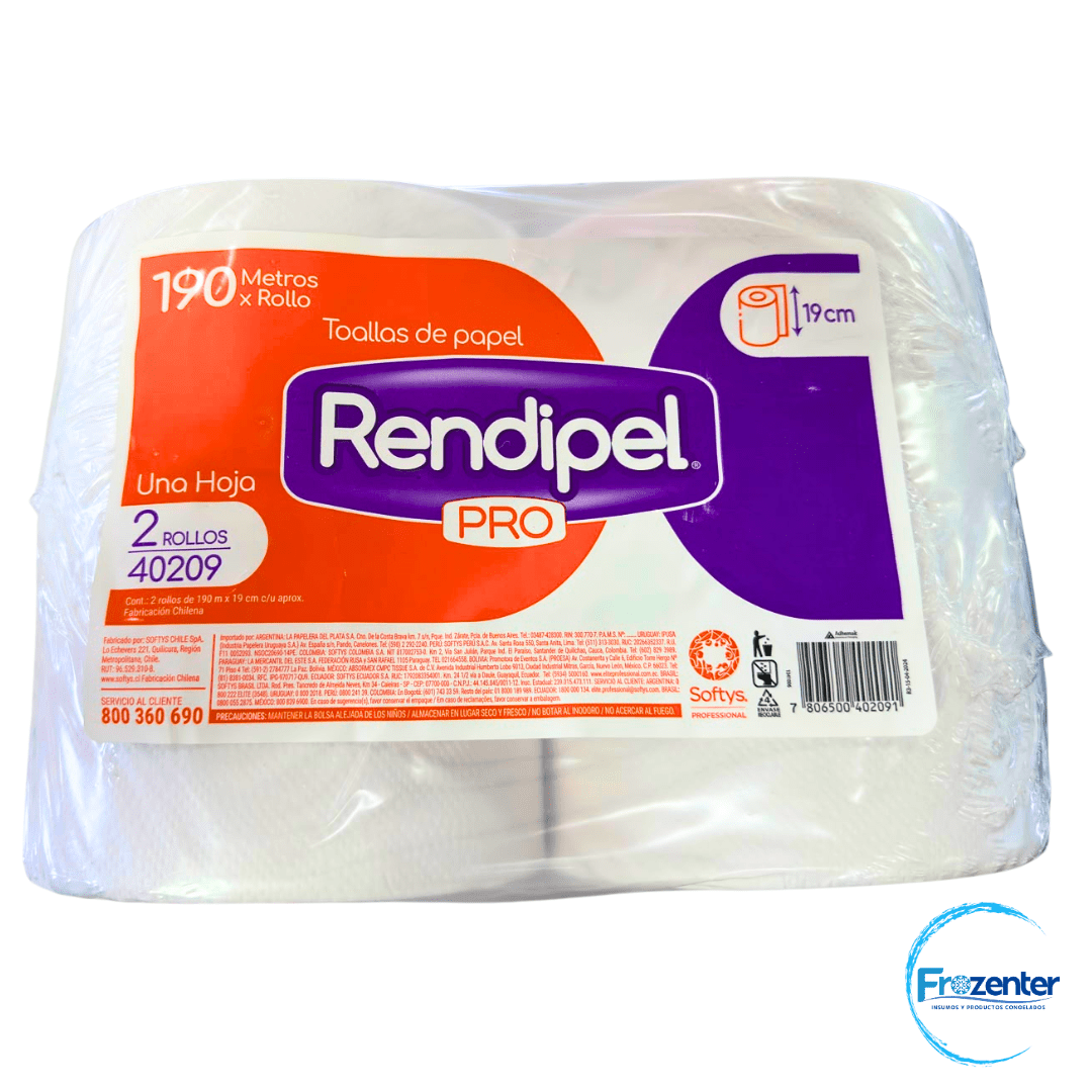 Pack Toalla Rendipel Pro 190mt x2 rollos1