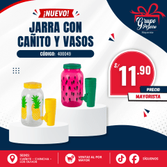 SET DISPENSADOR CON 4 VASOS
