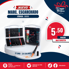 MARCADOR GLITTER X12 DOBLE PUNTA