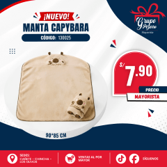 MANTA CAPYBARA FLOR 90*85CM