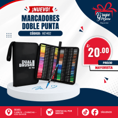 MARCADORES DOBLE PUNTA 48PCS