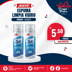 LIMPIA VIDRIO ESPUMA MR.WHITE