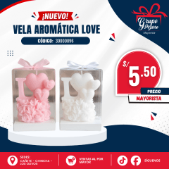 VELA AROMATICA ROSAS LOVE
