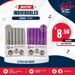 INDIVIDUAL X 6PCS 30X45CM