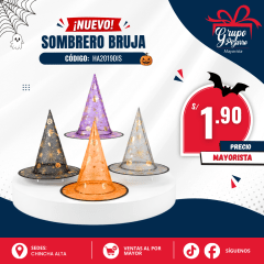 SOMBRERO BRUJA  TRANPARENTE