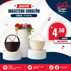 MACETERO DE PARED CORAZON