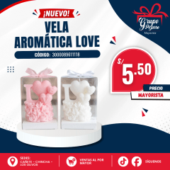 VELA AROMATICA ROSAS LOVE