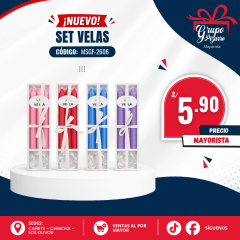 SET DE VELAS C/PORTA VELA