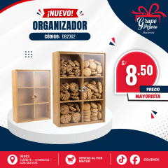 CAJA ORGANIZADOR  MADERA 6 NIVELES