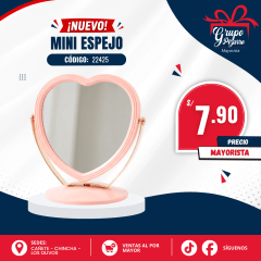 ESPEJO CAJA ROSADA
