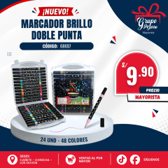 MARCADOR GLITTER X24 DOBLE PUNTA