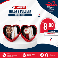 RELOJ CON PULSERA CORAZON
