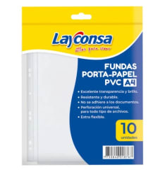 FUNDAS PORTAPAPLES LAYCONSA X10