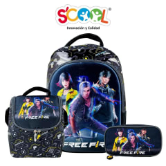 SET MOCHILA OFICIO FREE FIRE SCOOL