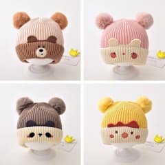 GORRO TEJIDO 2 POMPONES