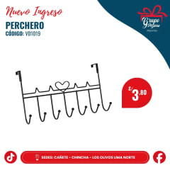 PERCHERO DE PUERTA CORAZON