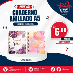CUADERNO FLORES A5