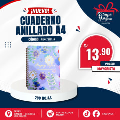 CUADERNO A4 FLORES