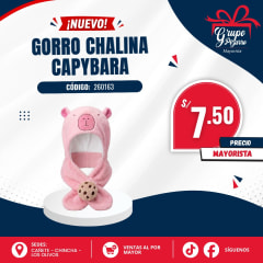 GORRO CHALINA CAPYBARA CHICO DE NIÑOS