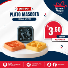 PLATO DE MASCOTA CON RELIEVE